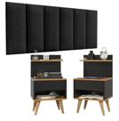 Conjunto 2 Mesa de Cabeceira Criado Sleep Quarto Casal e Cabeceira 1,40 cm