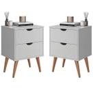 Conjunto 2 Mesa De Cabeceira Decore Madri Retrô Pés Palito Conjunto 2 Mesa De Cabeceira Decore Madri Retrô Pés Palito