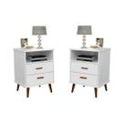 Conjunto 2 Mesa de Cabeceira Itália Branco