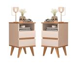 Conjunto 2 Mesa de cabeceira Retrô Pés Palito - Pop - Varias cores