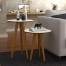 Conjunto 2 Mesas 4202 Pés Palito Ofertamo Sala Off White-freijo Conjunto 2 Mesas 4202 Pés Palito Ofertamo Sala Off White-freijo