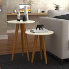 Conjunto 2 Mesas 4202 Pés Palito Ofertamo Sala Off White Conjunto 2 Mesas 4202 Pés Palito Ofertamo Sala Off White