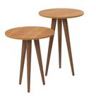 Conjunto 2 Mesas Apoio Canto e Lateral Slim Patrimar MDF Redonda