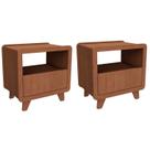 Conjunto 2 Mesas de Cabeceira 55cm com Gaveta e Nicho 100% Mdf Padrão Planejados Mabel