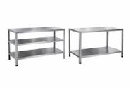 Conjunto 2 Mesas Inox 304 100x50 Dupla e Tripla Mesa de Preparo Cozinha Industrial Profissional