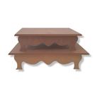Conjunto 2 Mesinhas Enfeite De Mesa Cupcake Bandeja Mdf Cru