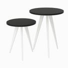 Conjunto 2 Mesinhas Lateral Canto Sala Quarto Redonda B.P FS