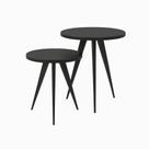 Conjunto 2 Mesinhas Lateral Canto Sala Quarto Redonda P.P FS