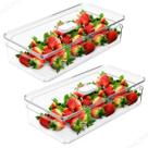 Conjunto 2 Organizadores de Geladeira 2,8 Litros Bandeja Escorredor Clear Fresh Natural Conjunto 2 Organizadores de Geladeira 2,8 Litros Bandeja Escorredor Clear Fresh Natural