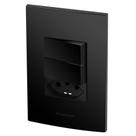 Conjunto 2 Paralelos + 1 Tomada 10A - Inova Preto Fosco Conjunto 2 Paralelos + 1 Tomada 10A - Inova Preto Fosco