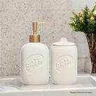 Conjunto 2 pçs para Banheiro de Cerâmica Letters Bege 430ml 220581 - Lyor