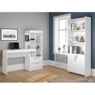 Conjunto 2 Peças 1 Escrivaninha com Estante 1 Armário 2 Portas Espresso Móveis Branco
