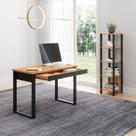 Conjunto 2 Peças 100% MDF com Escrivaninha e Estante com 5 Prateleiras Industrial