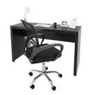 Conjunto 2 Peças com Escrivaninha 127cm Me4135 e Cadeira Diretor Tela Mesh Tok 3310 Espresso Móveis Preto