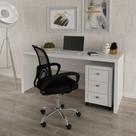 Conjunto 2 Peças com Escrivaninha ME4109 e Gaveteiro ME4108 163cm Branco