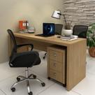 Conjunto 2 Peças com Escrivaninha Mesa Escritório ME4185 e Gaveteiro ME4108 3 Gavetas 180cm Amendoa Conjunto 2 Peças com Escrivaninha Mesa Escritório ME4185 e Gaveteiro ME4108 3 Gavetas 180cm Amendoa