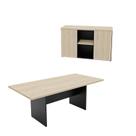Conjunto 2 Peças com Mesa Reunião 6 Lugares e Armário Baixo Credenza Office