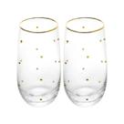 Conjunto 2 peças copos balls fio de ouro 300ml vidro wolff