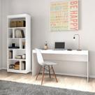 Conjunto 2 Peças Escrivaninha Reta 150cm Estante Livreiro 4 Prateleiras