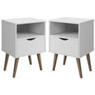 Conjunto 2 Peças Mesa de Cabeceira Grécia Luxo Pés Palito
