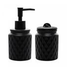 Conjunto 2 peças para banheiro de cerâmica preto Conjunto 2 peças para banheiro de cerâmica preto