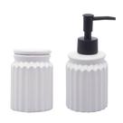 Conjunto 2 Peças para Banheiro de Cerâmica Stripes Branco Lyor