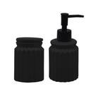 Conjunto 2 Peças para Banheiro de Cerâmica Stripes Preto Lyor