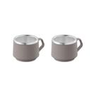 Conjunto 2 peças tramontina 2 xícaras para café empilhavel 80ml em aço inox cinza 64760/308