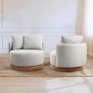 Conjunto 2 Poltronas Base Fixa e Estofada com Almofadas Decorativas Vilani Yescasa Marrom/Cinza Claro