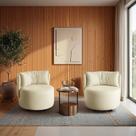 Conjunto 2 Poltronas Base Giratória e Estofada Lizzy Espresso Moveis