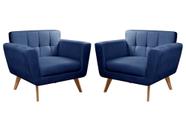 Conjunto 2 Poltronas Bruna Moderna Living Decoração Sala Recepção Escritório