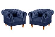 Conjunto 2 Poltronas Chesterfield Dom Pedro Decoração Sala Recepção Retrô