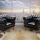 Conjunto 2 Poltronas Chesterfield Duquesa Decoração Sala Recepção Retrô