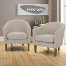 Conjunto 2 Poltronas de Aproximação Herval Ciz, Linho Bege