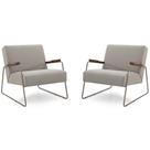 Conjunto 2 Poltronas de Aproximação Herval Jade, Linho Marrom