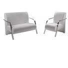 Conjunto 2 Poltronas Decorativa Sevilha Braço Metal Bella Decor