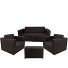 Conjunto 2 Poltronas e Namoradeiracom Mesa Assento Estofado - Marrom Tabaco - Classe A Conjunto 2 Poltronas e Namoradeiracom Mesa Assento Estofado - Marrom Tabaco - Classe A