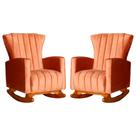 Conjunto 2 Poltronas Estofadas de Balanço Melinda Veludo Terracota - LM DECOR