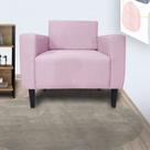 Conjunto 2 Poltronas Estofadas Para Clínica Leticia Slim Suede Rosa Bebe - LM DECOR