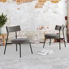 Conjunto 2 Poltronas Estofadas Stout Tecido Sintético Est.Preta