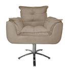 Conjunto 2 Poltronas Para Recepção Com Base Giratória de Metal Opala Suede Cappuccino - LM DECOR