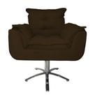 Conjunto 2 Poltronas Para Recepção Com Base Giratória de Metal Opala Suede Marrom - LM DECOR