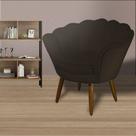 Conjunto 2 Poltronas Pétala Decorativa Estofada Suede Marrom - INCASA DECOR