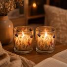 Conjunto 2 Porta Vela Brisa Floral 7cm x 6cm Vidro - Wolff