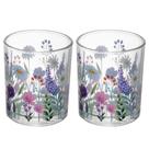 Conjunto 2 Porta Velas Aroma de Jardim 7cm x 6cm Vidro