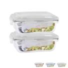 Conjunto 2 Pote 370ml Vidro Hermético Marmita Fitness