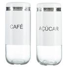 Conjunto 2 Potes Café E Açúcar Decora Cozinha Recepção Vidro