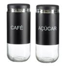 Conjunto 2 Potes Café E Açúcar Decora Cozinha Recepção Vidro