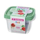 Conjunto 2 Potes de Plástico Quadrado 800ml 125/6C Cores Sortidas Sanremo
