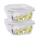 Conjunto 2 Potes de Vidro 520ml Hermético 4 Travas Marmita Conjunto 2 Potes de Vidro 520ml Hermético 4 Travas Marmita